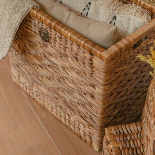 Panier de coffre | Panier à Linge avec Couvercle KELANA en Jacinthe d'Eau (2 tailles) – Image 5