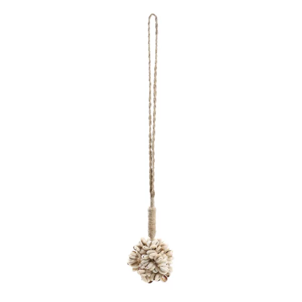 La coquille de porte avec pompon en cauris - Naturel – Image 4