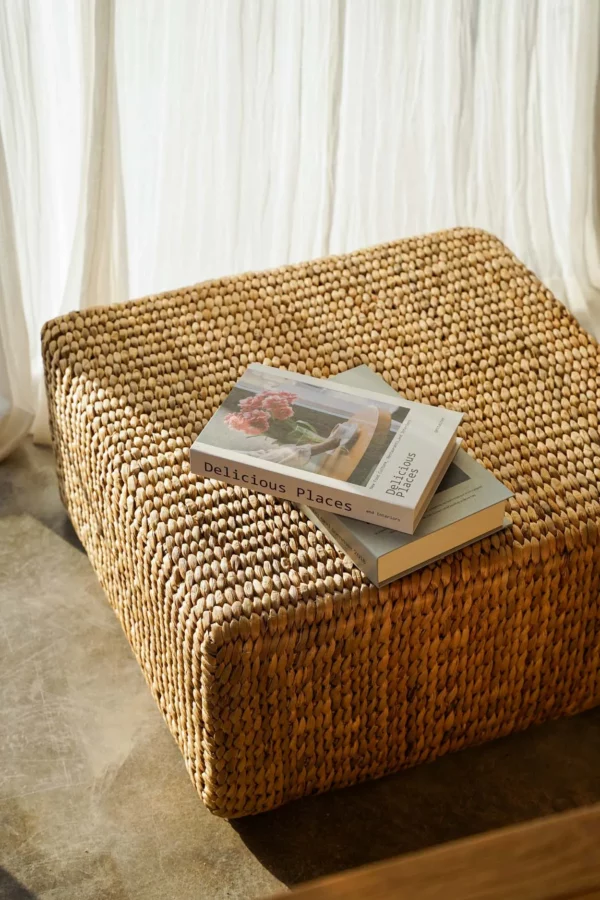Le pouf carré en jacinthe d'eau - naturel - M – Image 4