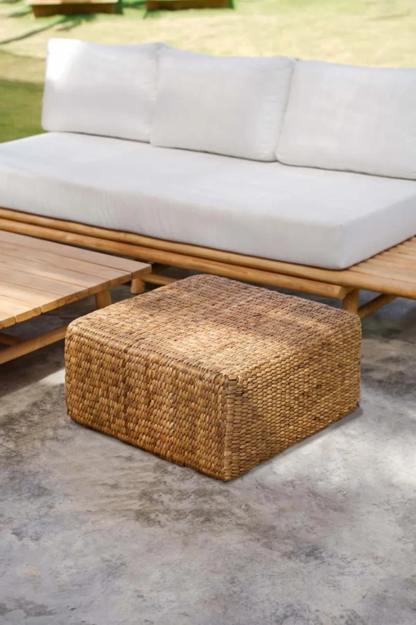 Le pouf carré en jacinthe d'eau - naturel - M – Image 5