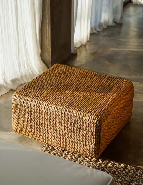 Le pouf carré en jacinthe d'eau - naturel - M – Image 6