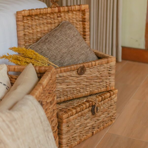 Panier de coffre | Panier à Linge avec Couvercle KELANA en Jacinthe d'Eau (2 tailles) – Image 3