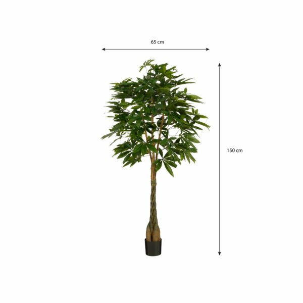 Plante Artificielle Pachira - H150 x Ø65 cm - Vert – Image 8
