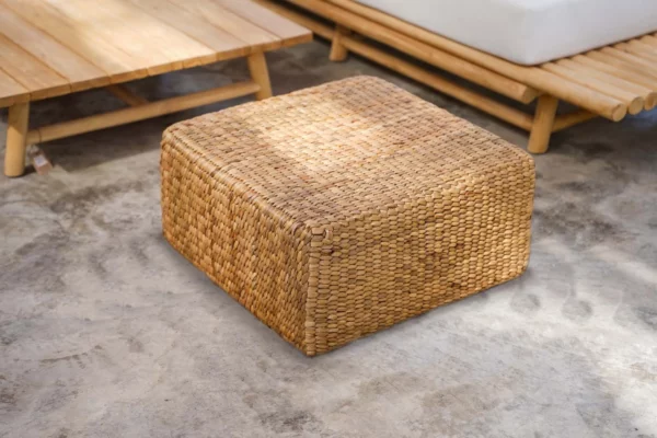 Le pouf carré en jacinthe d'eau - naturel - M – Image 7