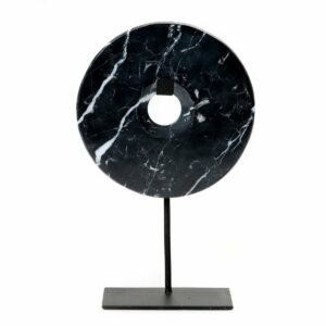 Le disque de marbre sur support - Noir - L