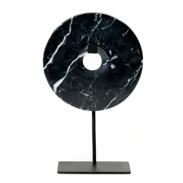 Le disque de marbre sur support - Noir - L