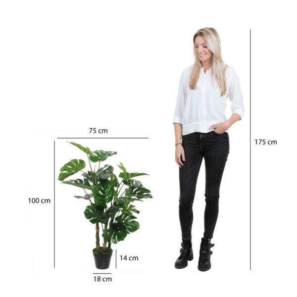 Plante Artificielle Monstera - H100 x Ø75 cm - Vert – Image 4