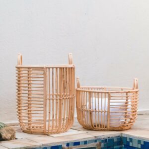 Panier à linge | Panier de plantes | Panier de rangement JEMUH en rotin (2 tailles)