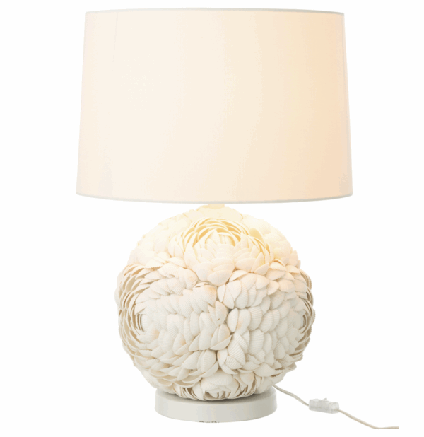 Lampe de table coquille blanche grande
