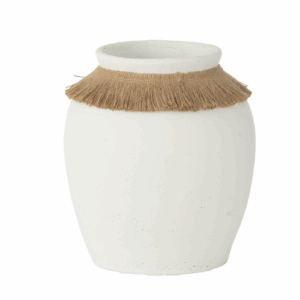 Vase Ibiza Argile/Roseau Blanc/Naturel Moyen