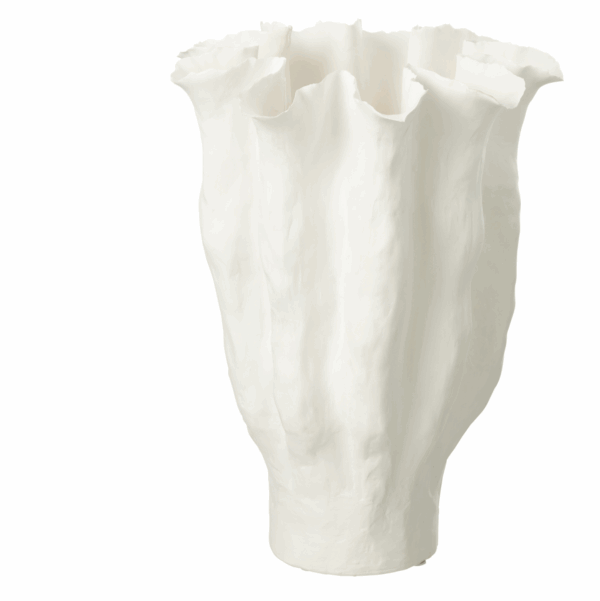 Vase Calice en Céramique Blanc Grand