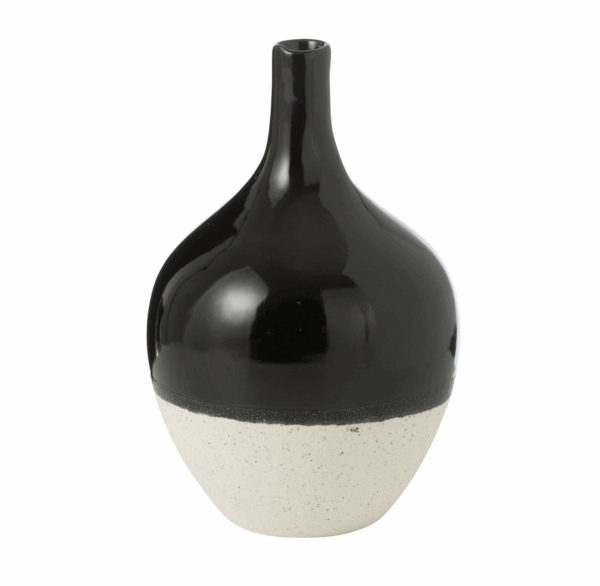 Vase Iva Porcelaine Noir/Blanc Moyen