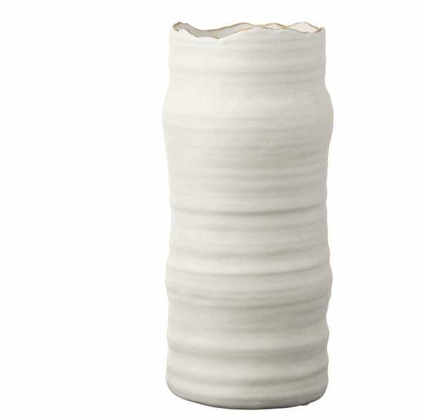 Vase Vagues Porcelaine Blanc/Or