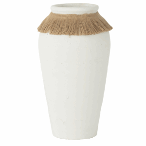 Vase Ibiza Argile/Roseau Blanc/Naturel Grand