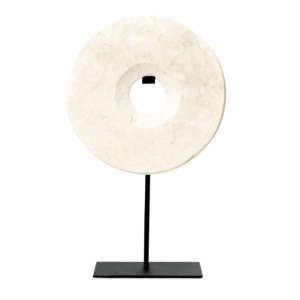 Le disque de marbre sur support - Blanc - L
