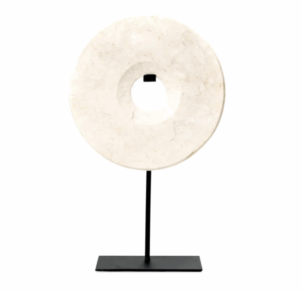 Le disque de marbre sur support - Blanc - L