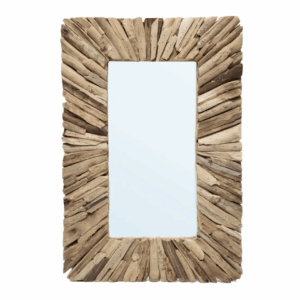 Le miroir encadré de bois flotté - Naturel - M