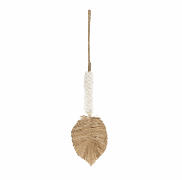 Le pompon en coquillage de raphia - blanc naturel