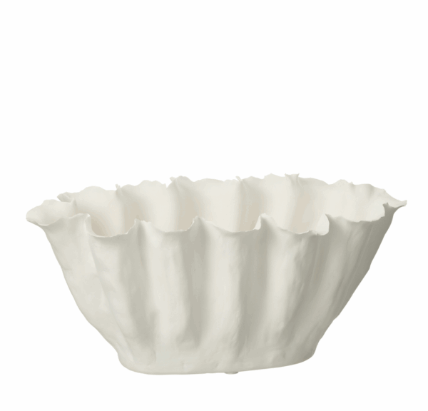 Vase Calice en Céramique Blanc Petit