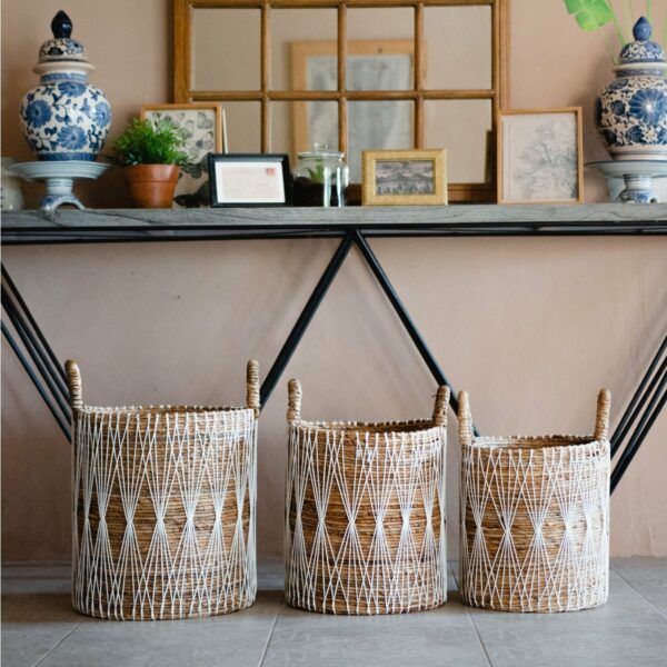 Panier à linge Boho | Panier de plantes | Panier de rangement MANDURO en fibre de bananier (3 tailles) – Image 2