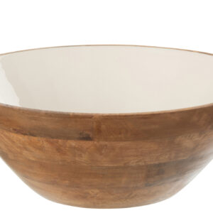 Bol en bois marron/blanc