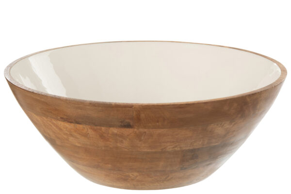 Bol en bois marron/blanc