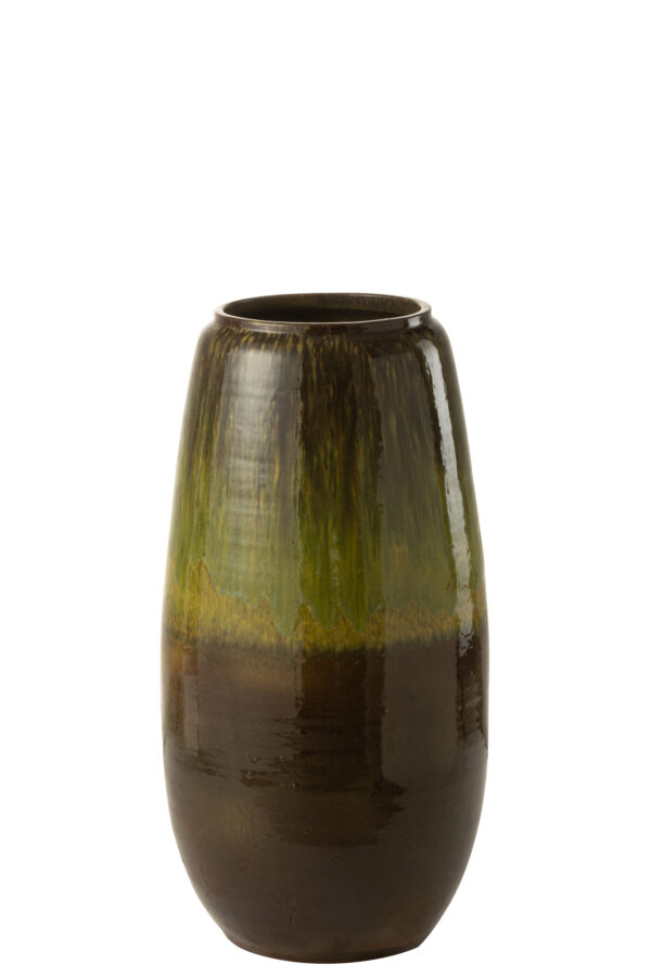 Vase en céramique verte petite aux olives