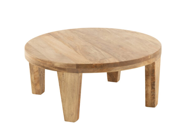 Table basse ronde en bois de manguier naturel
