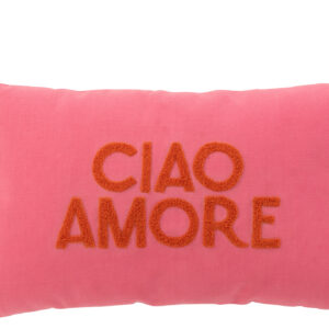 Coussin Ciao Amore en coton rose/orange