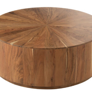Table basse ronde en bois d'acacia/MDF naturel