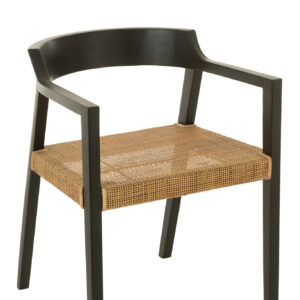 Chaise Emma Teck Noir/Marron