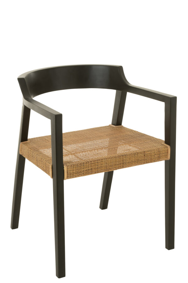 Chaise Emma Teck Noir/Marron