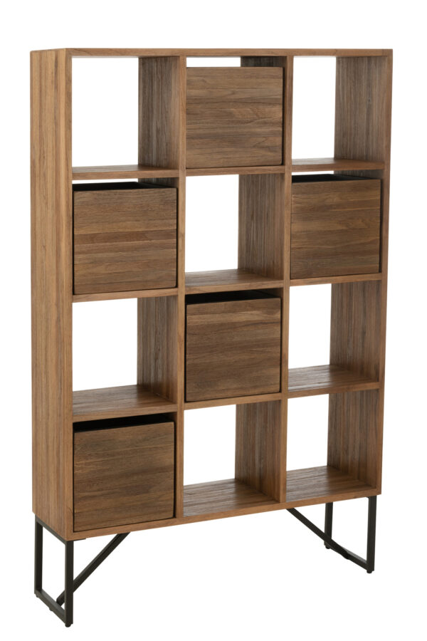Armoire avec tiroirs en teck recyclé naturel