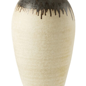 Vase en céramique beige/marron de Lombok en grand