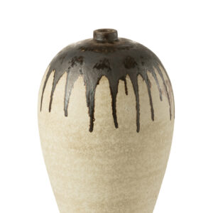 Vase en céramique beige/marron Lombok petit