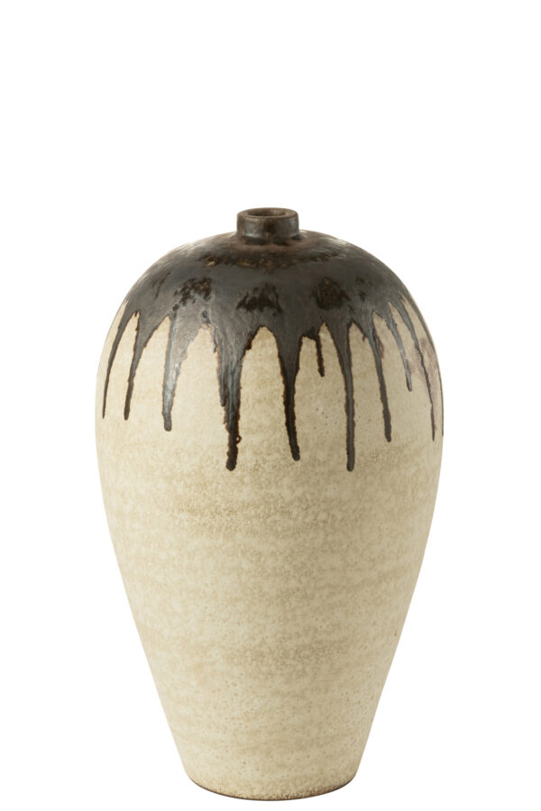 Vase en céramique beige/marron Lombok petit