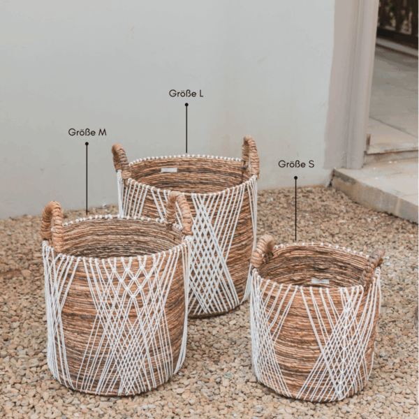 Panier à linge | Panier de plantes | Panier de rangement JUWANA en fibre de bananier – Image 2