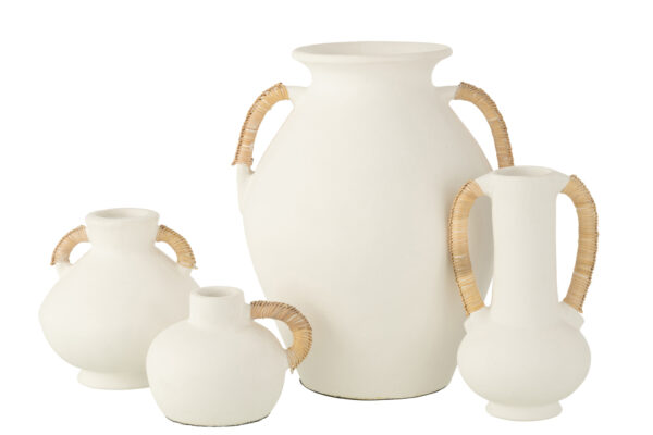 Vase en terre cuite blanc/naturel – Image 2