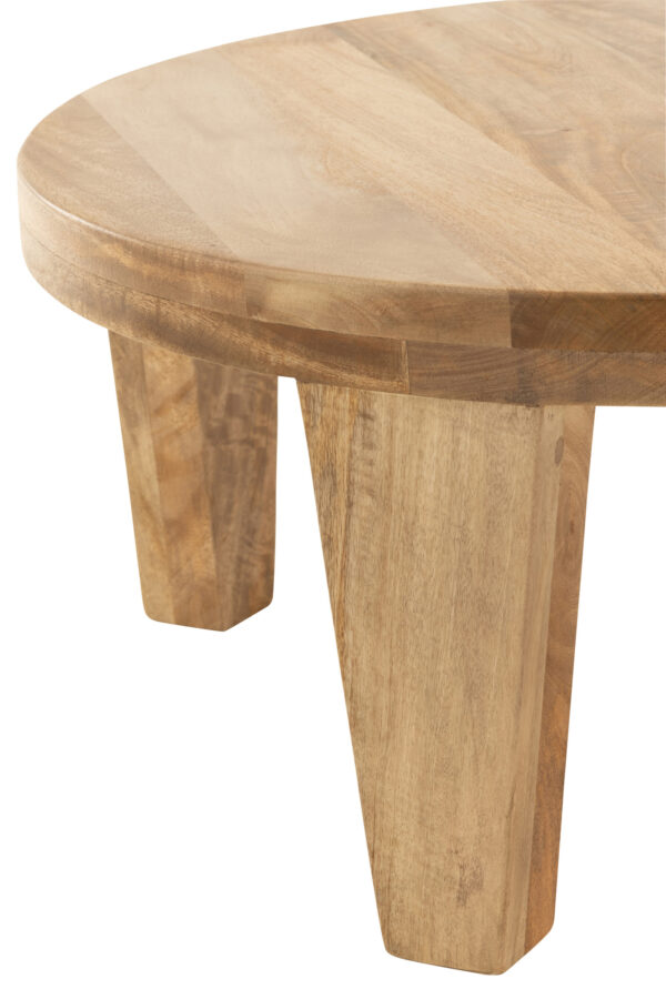 Table basse ronde en bois de manguier naturel – Image 2