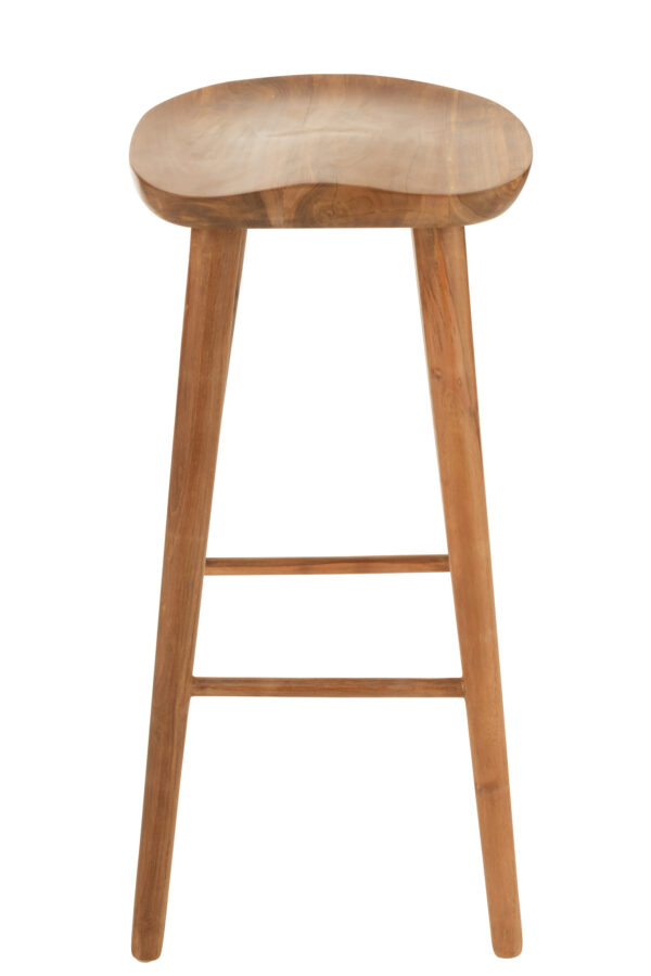 Chaise de bar en bois de teck marron – Image 2