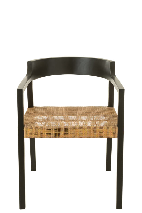 Chaise Emma Teck Noir/Marron – Image 2