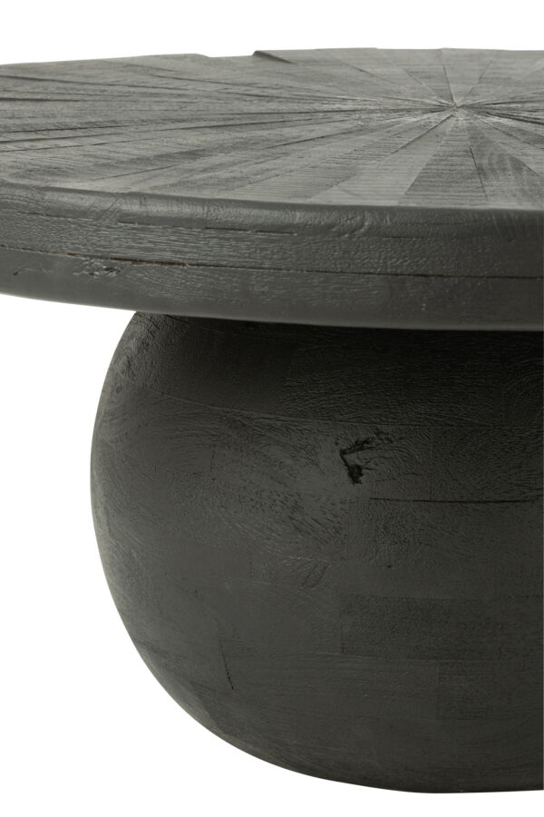 Table Bowl Shanil Wood Black translates to French as: Table Bol en Bois Noir Shanil – Image 2