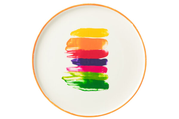 Mélange de porcelaine à rayures sur assiette – Image 2