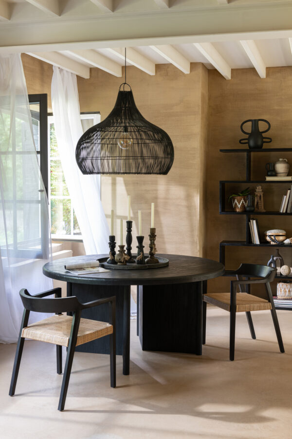 Chaise Emma Teck Noir/Marron – Image 11