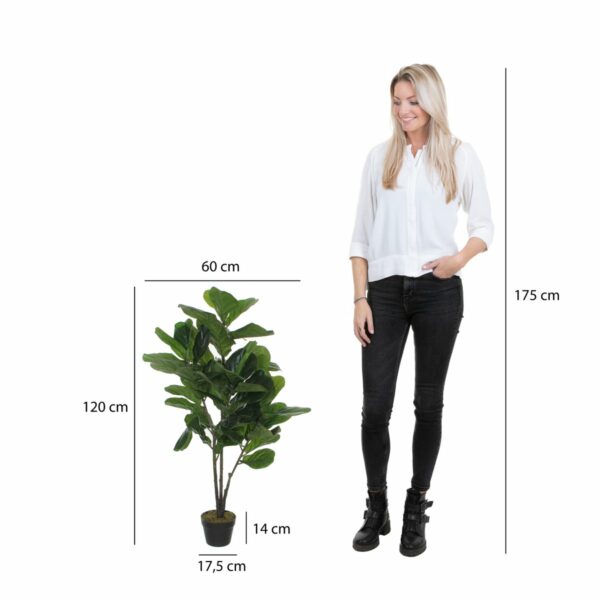 Plante Artificielle Ficus Lyrata - H120 x Ø60 cm - Vert – Image 6