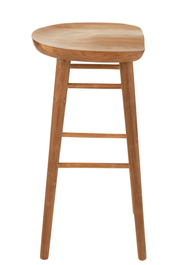 Chaise de bar en bois de teck marron – Image 3