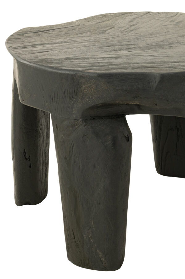 Table ronde en teck noir S/2 – Image 3