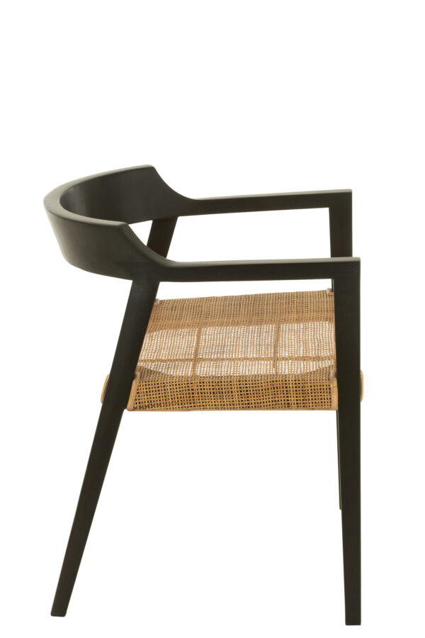Chaise Emma Teck Noir/Marron – Image 3