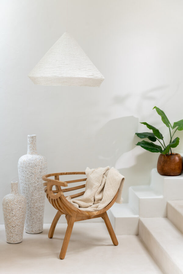 Vase en ciment blanc petit Lauwra – Image 3