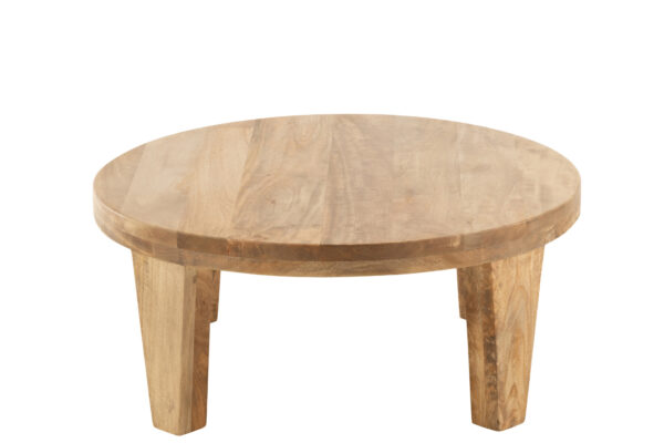 Table basse ronde en bois de manguier naturel – Image 4